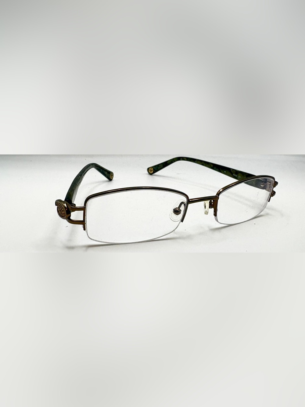 Oscar de la Renta ODLR383 278 Brown Oval Half-Rim Metal Sunglasses Frames Only
